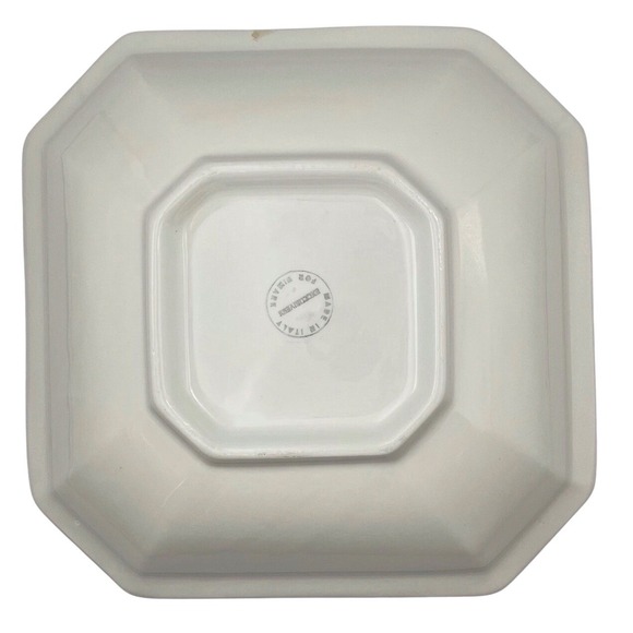 Vintage Serving Bowl Ceramic Octagon Peach Butterfly Floral Design Made in Italy - Picture 6 of 7